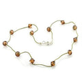 Brass Necklace with Top Grade Crystal in Smoky Topaz