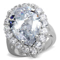 Rhodium Brass Ring with AAA Grade CZ in Clear
