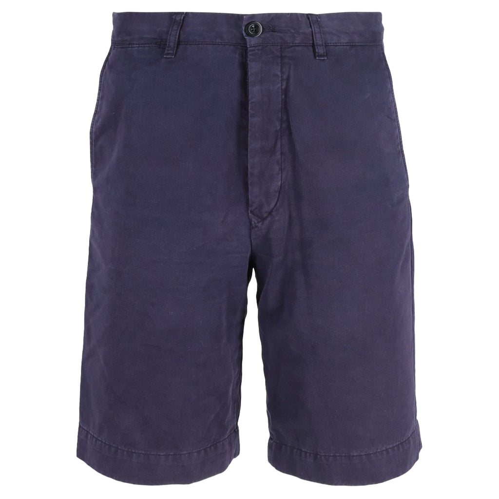 Mr P. Straight-Leg Garment-Dyed Twill Bermuda Shorts in Blue Cotton