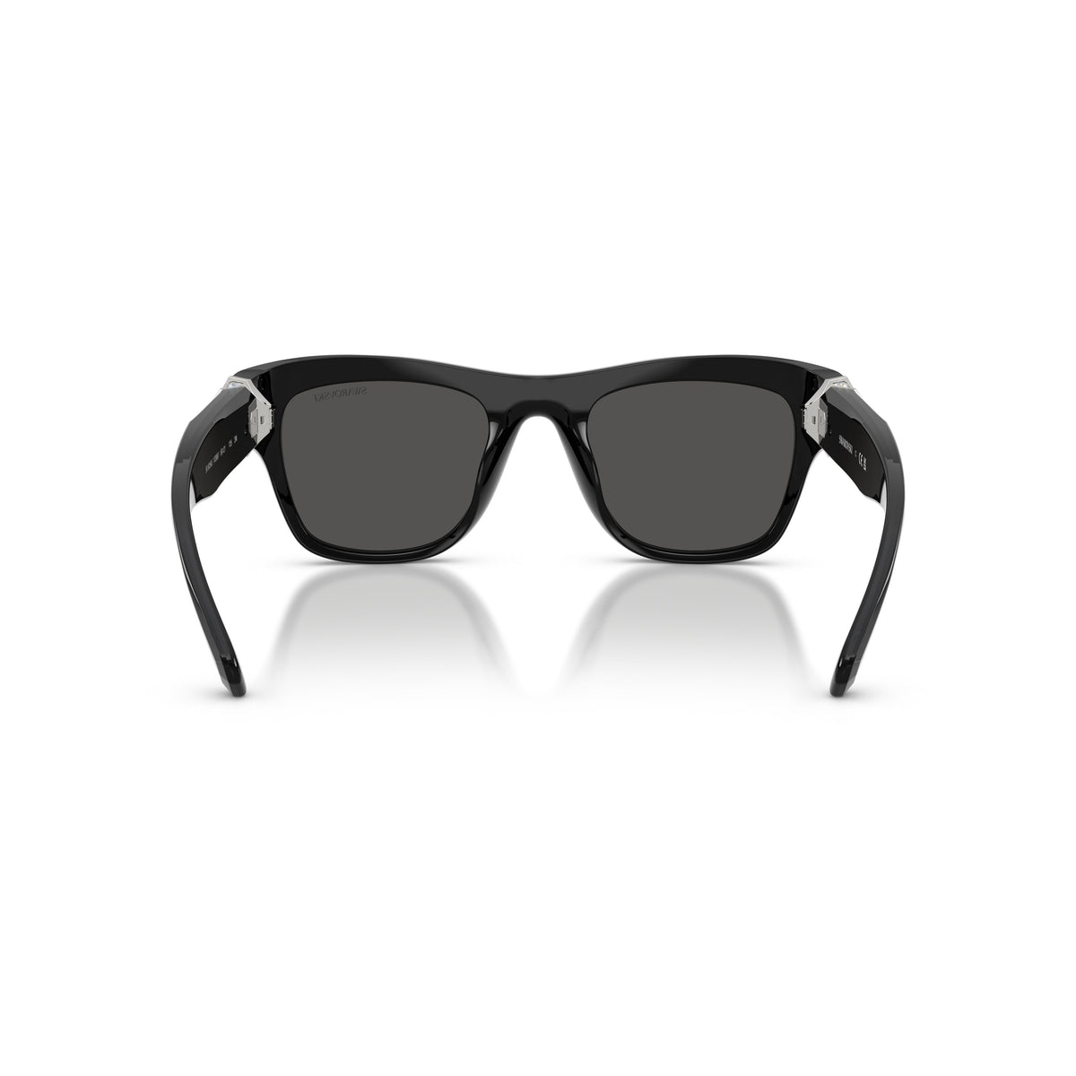 0Sk6056U Rectangular Black Sunglasses with Crystal Embellishments