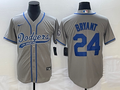 Men's Los Angeles Dodgers Kobe Bryant #24 Gray Player jersey Joint Edition