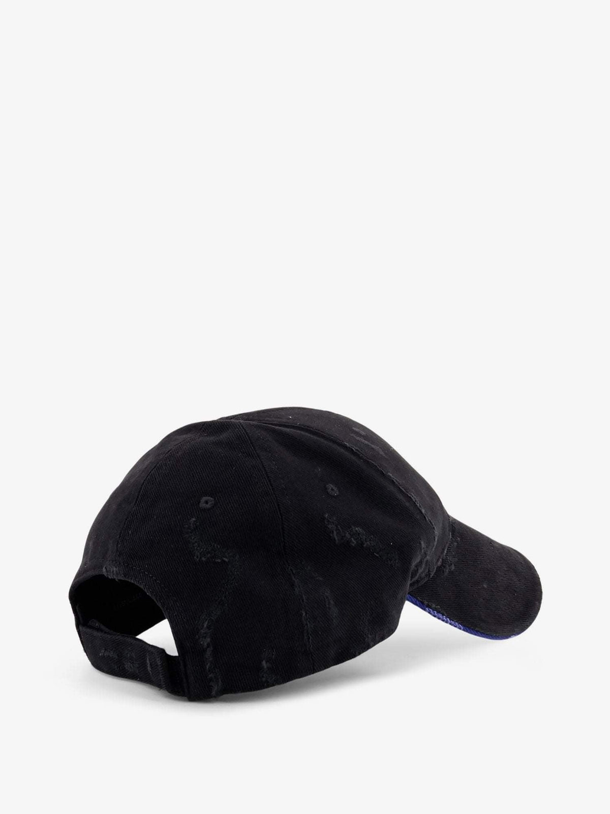 Balenciaga Men Cotton Baseball Hat With Distressed Effect