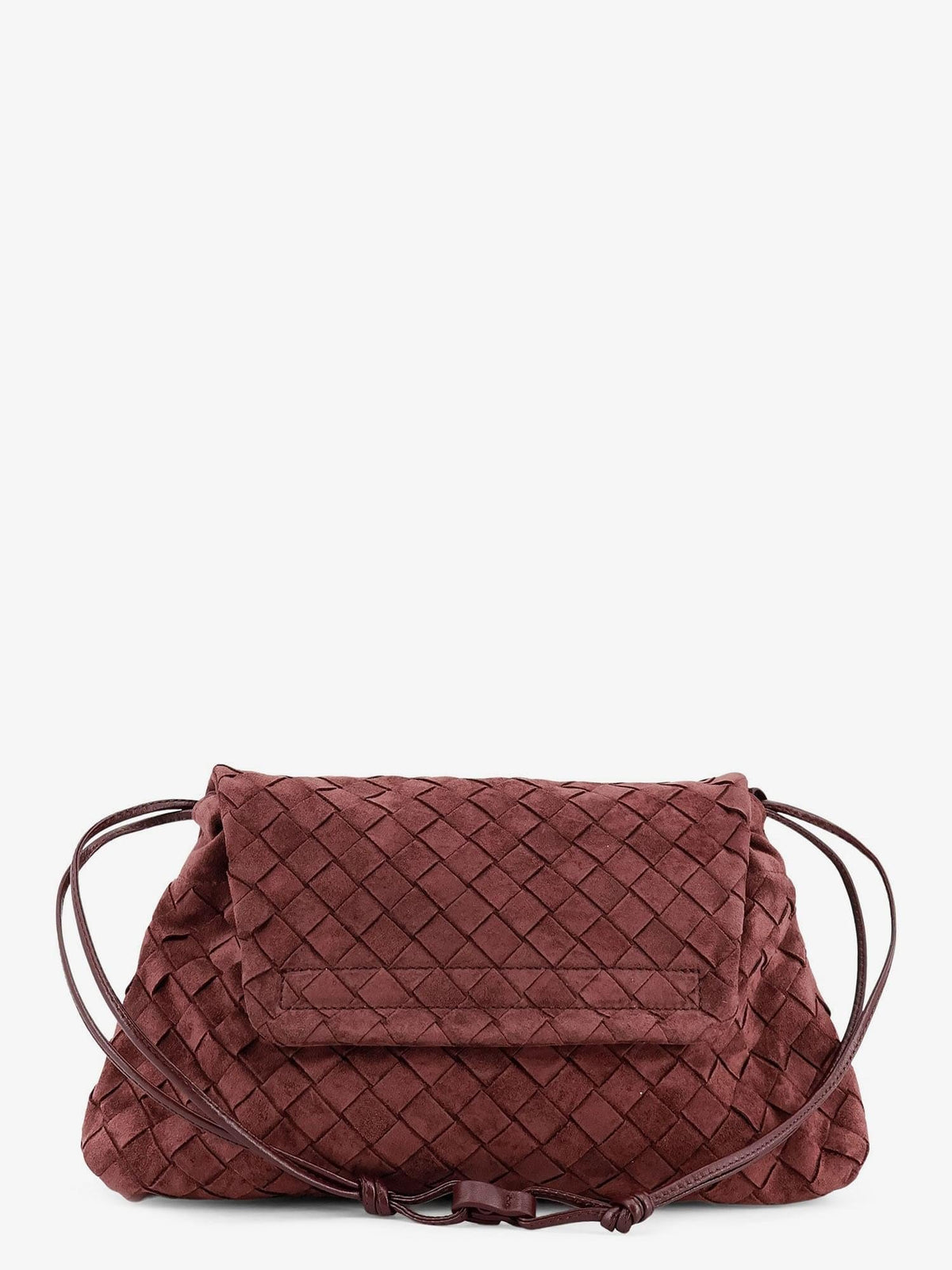 Bottega Veneta Women Suede Giorno Crossbody Bag With Intrecciato Motif