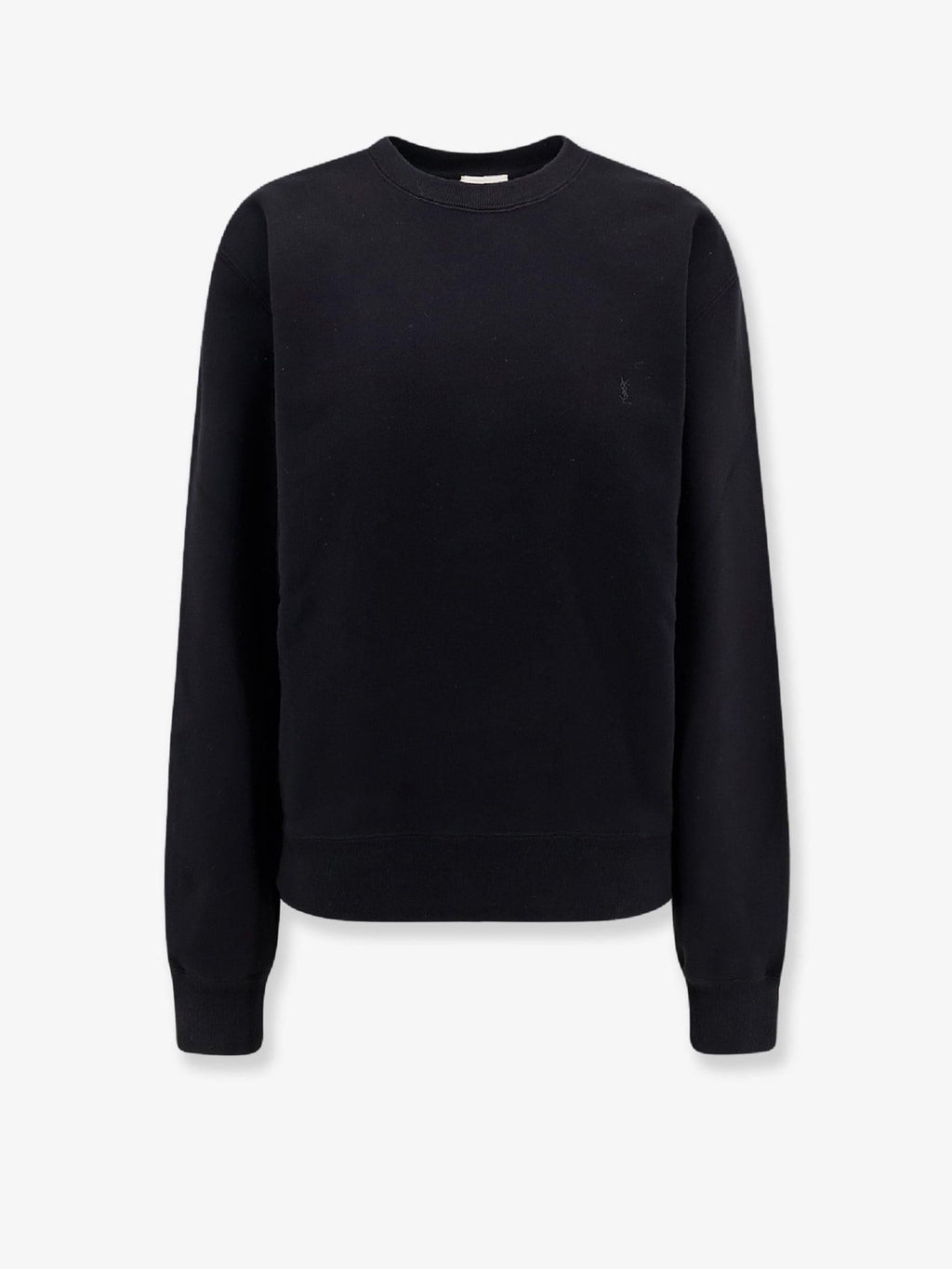 Saint Laurent Women Certified Cotton Sweatshirt With Cassandre Embroidery