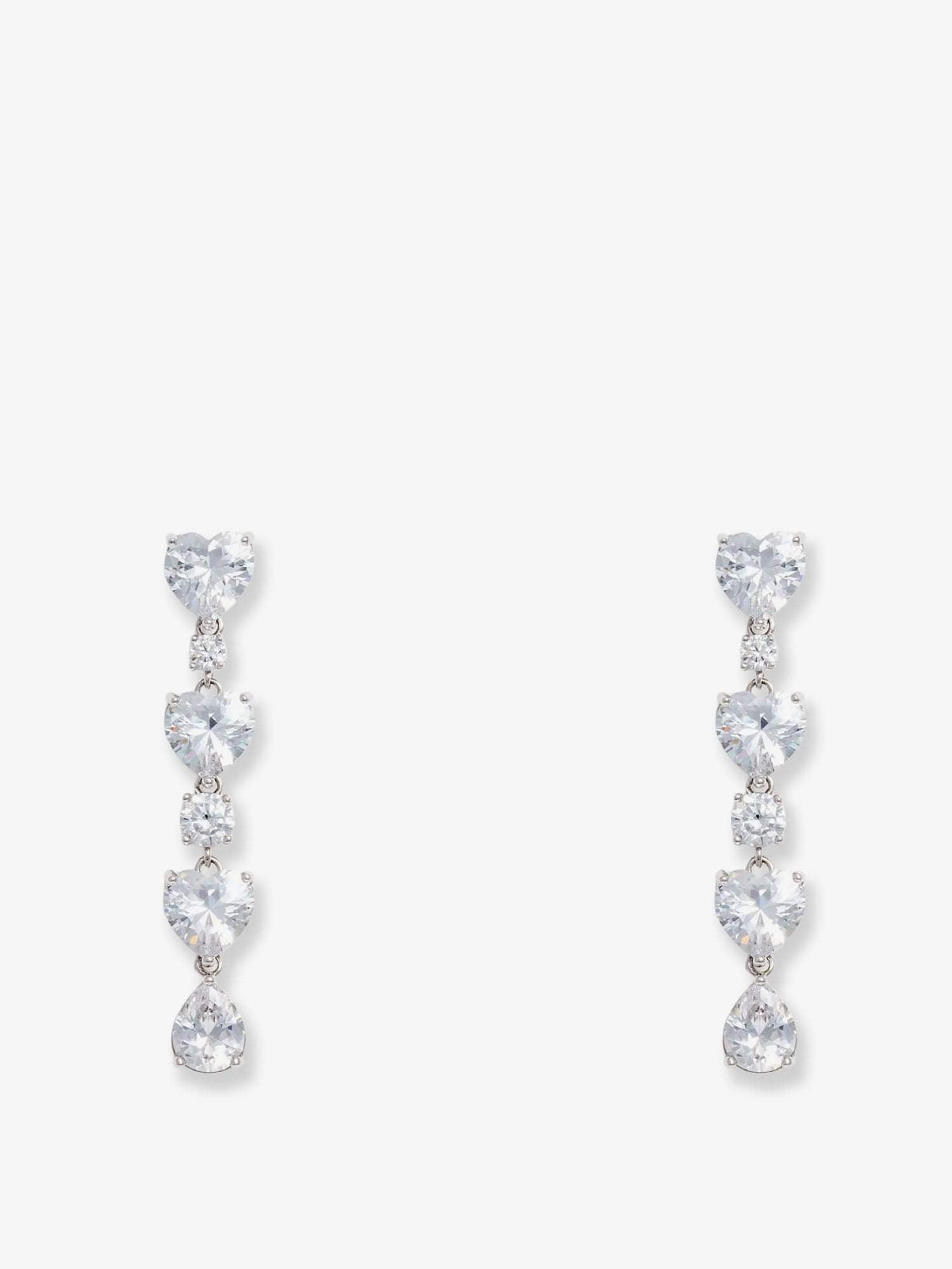 Self Portrait Women Crystal Heart Tiered Earrings