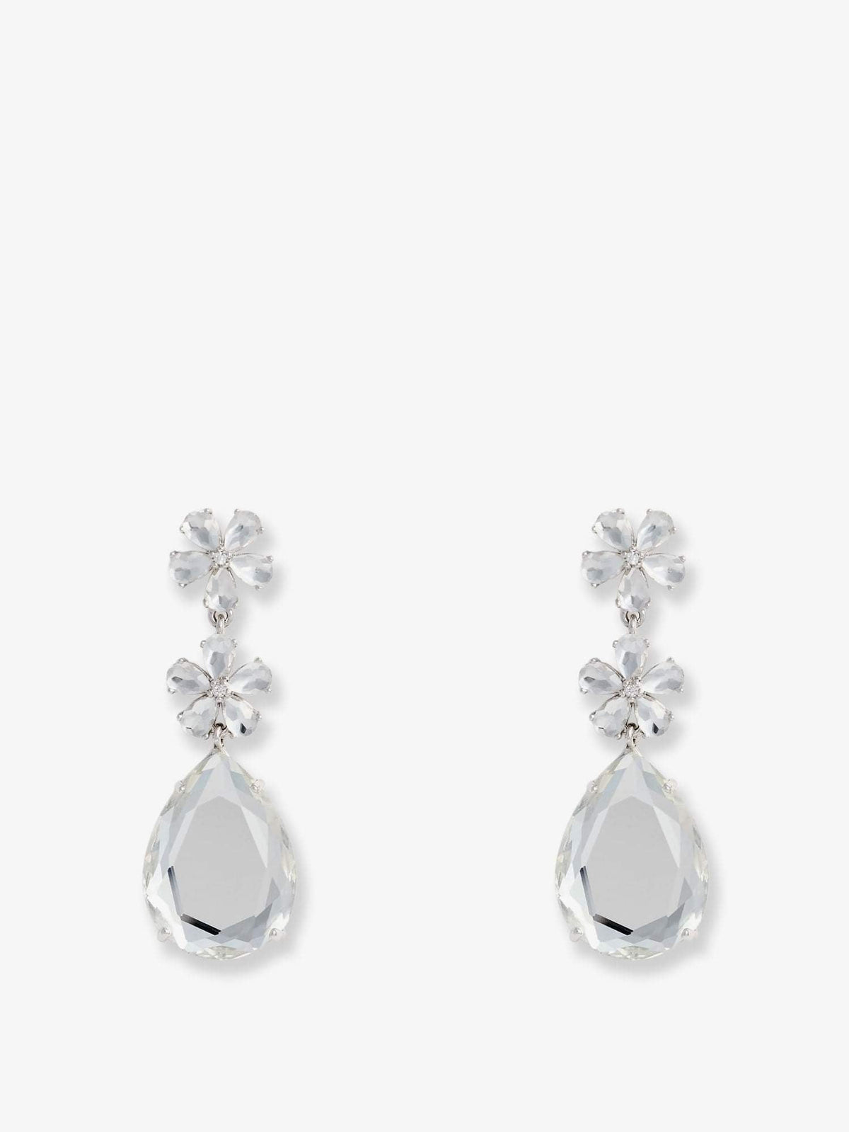 Self Portrait Women Crystal Flower Tiered Earrings