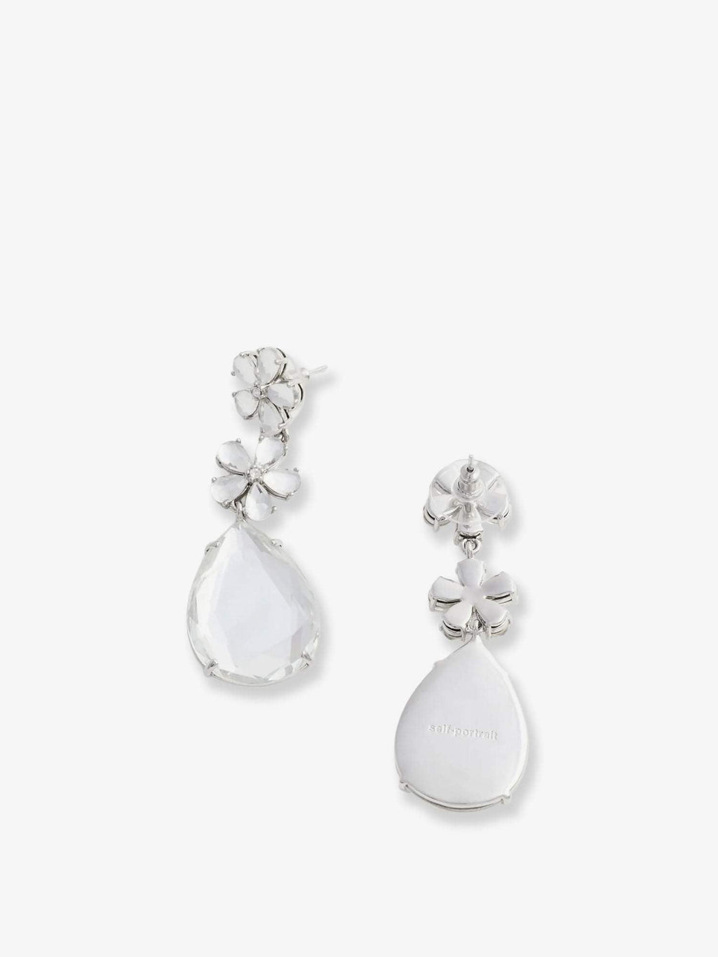 Self Portrait Women Crystal Flower Tiered Earrings
