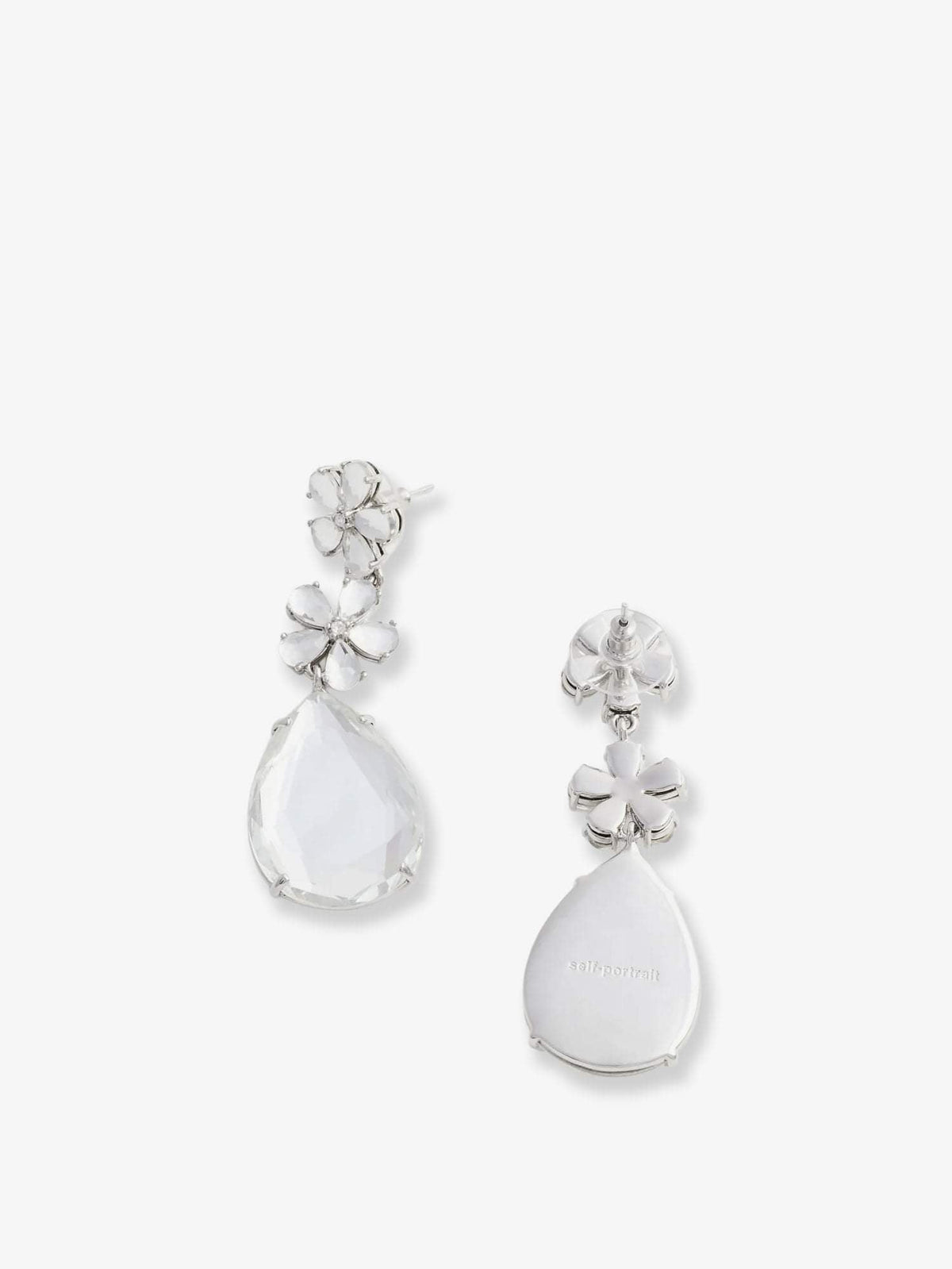 Self Portrait Women Crystal Flower Tiered Earrings