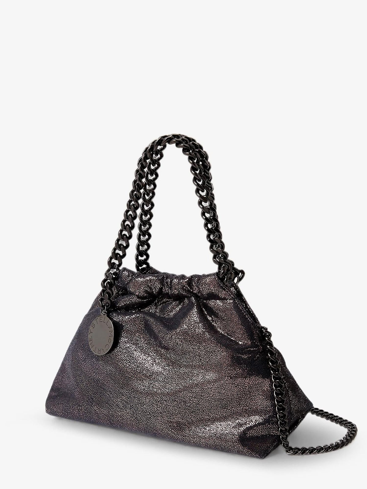 Stella Mccartney Women Falabella Eco Shiny Dotted Chamois Fabric Shoulder Bag