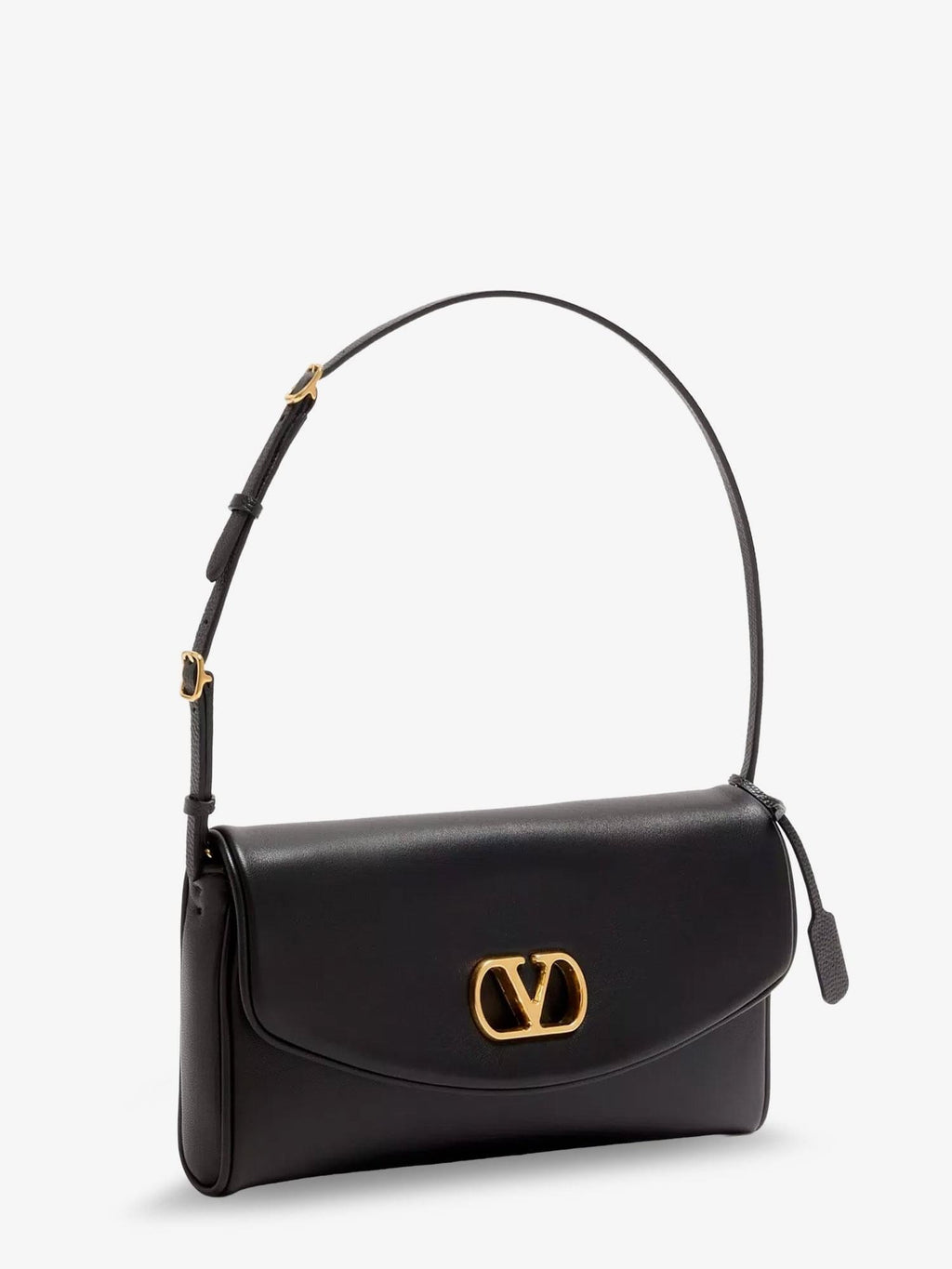 Valentino Garavani Women Devain Leather Shoulder Bag With Metal Vlogo Signature