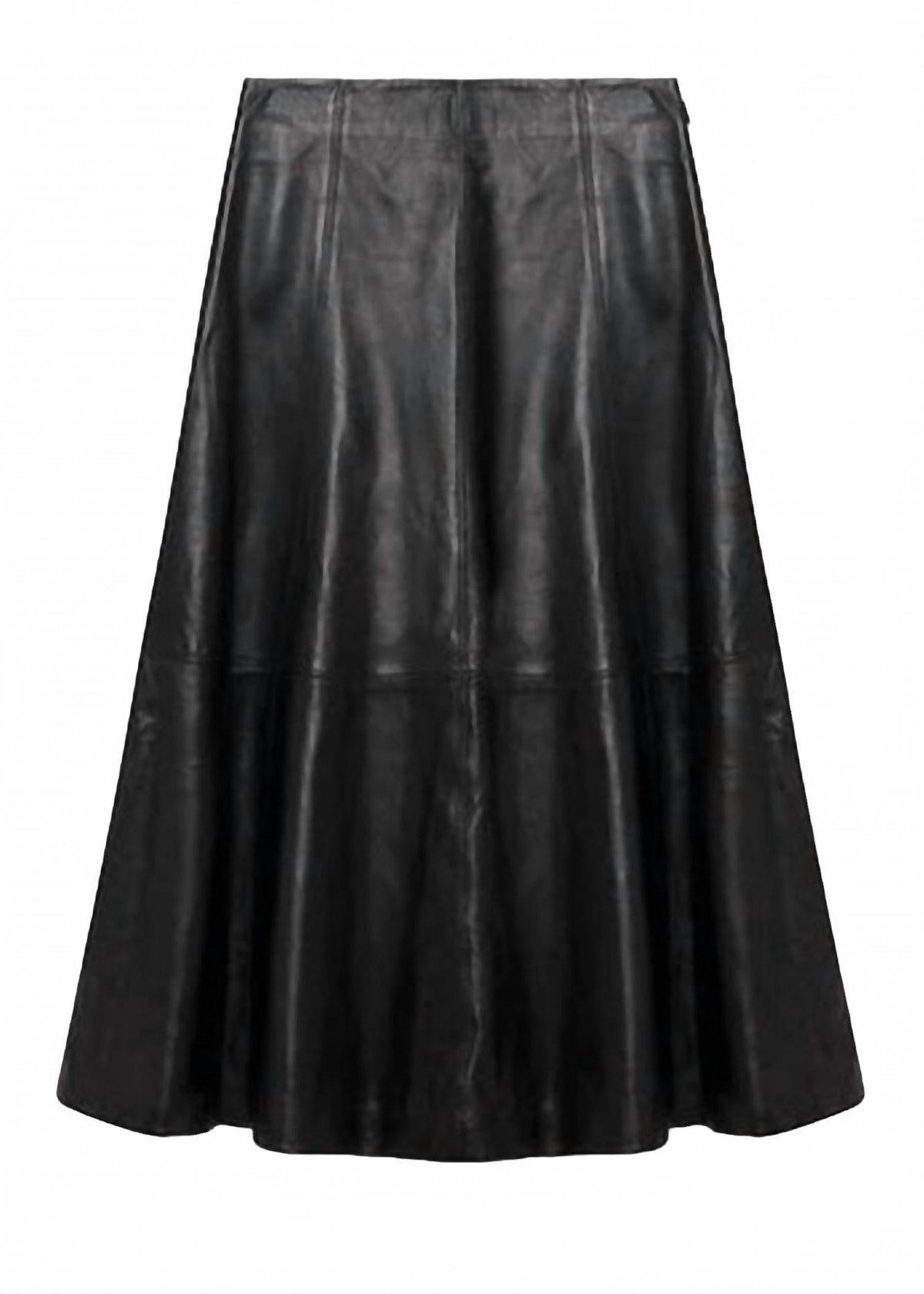 Ryma Leather Midi Skirt In Black