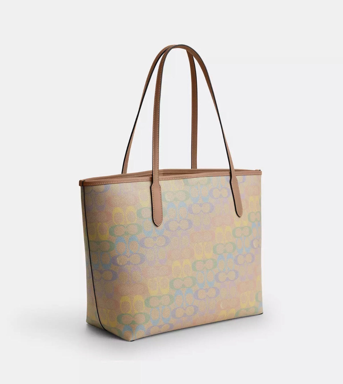NWT Coach City Tote In Rainbow Signature Canvas