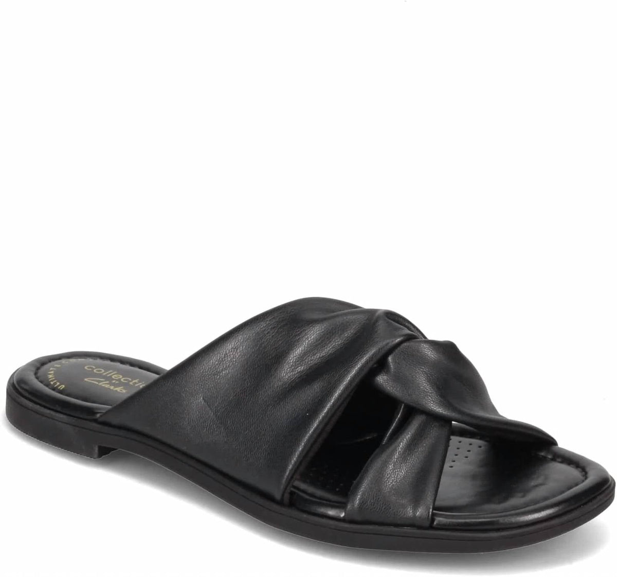 Women's Reyna Twist Flat Sandal In Black Synthetic