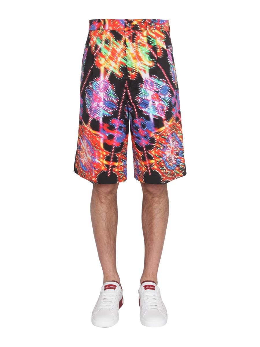 Dolce & Gabbana Men Bermuda With Luminary Print