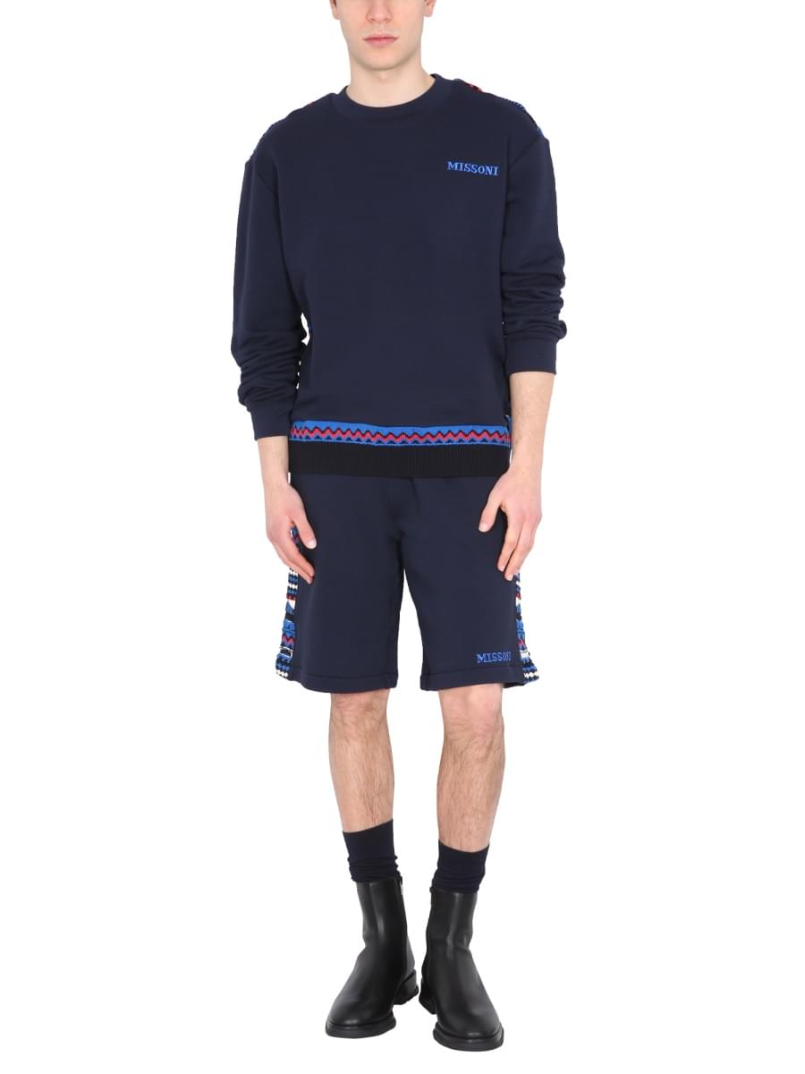 Missoni Men Embroidered Logo And Jacquard Insert Bermuda