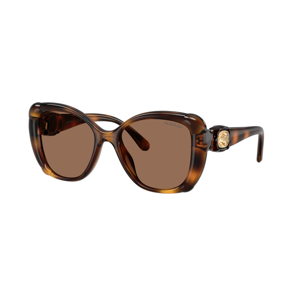 0Sk6051U Oversized Tortoiseshell Sunglasses with Crystal-Embellished Temples