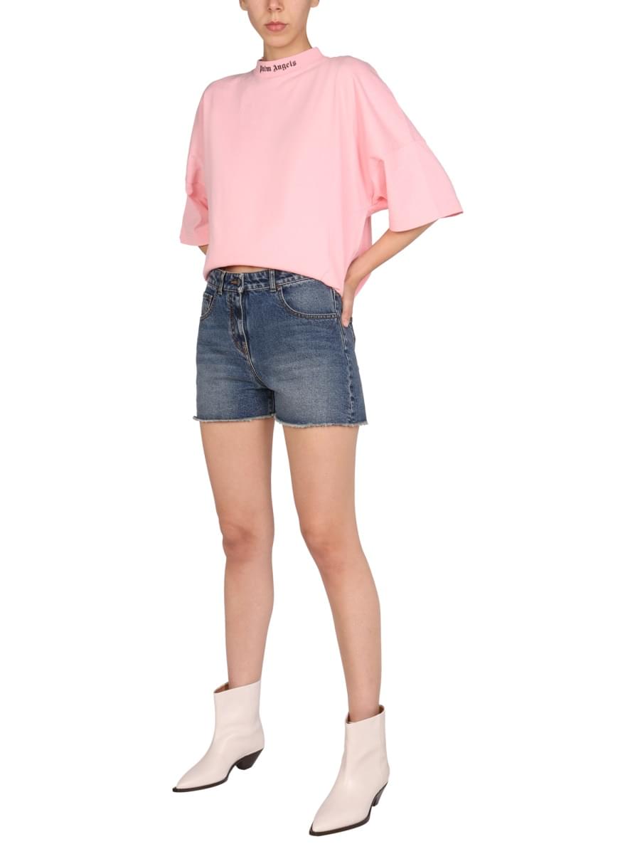 Palm Angels Women Denim Shorts