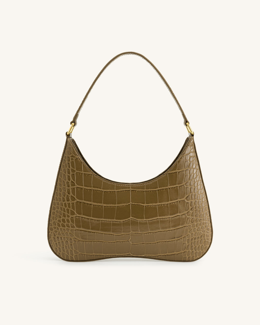 Ruby Shoulder Bag - Dark Olive Croc