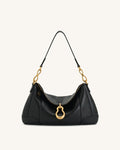 Jayla Metal Pendant Embellished  Shoulder Bag - Black
