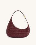 Harlee Weave Texture Shoulder Bag - Burgundy