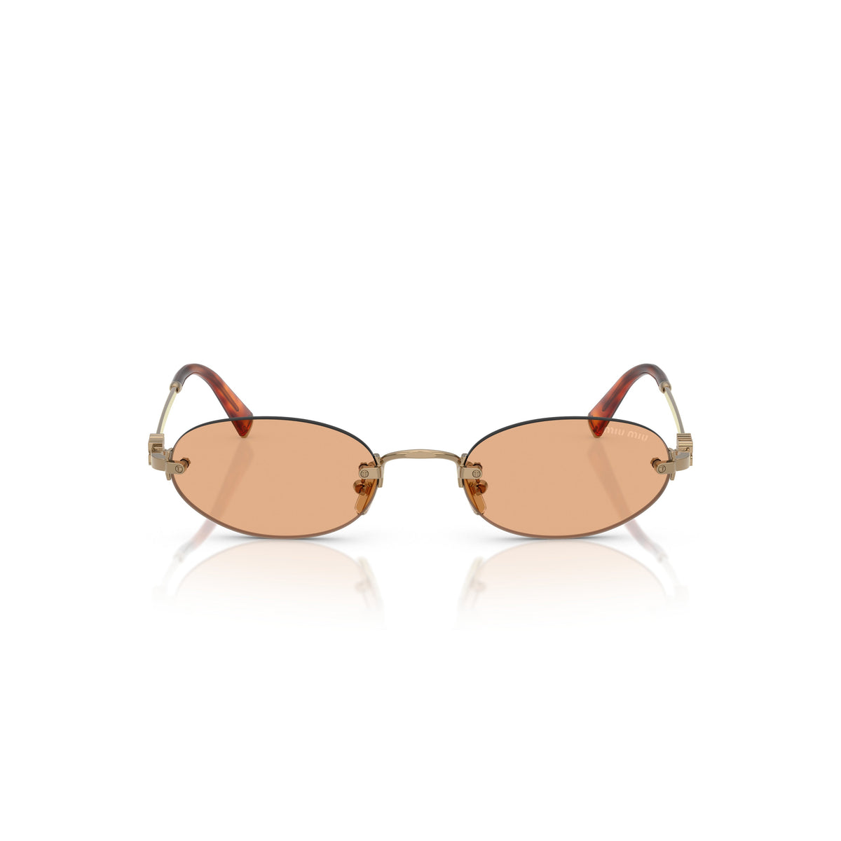 0Mu A54S Oval Sunglasses with Gold Metal Frame