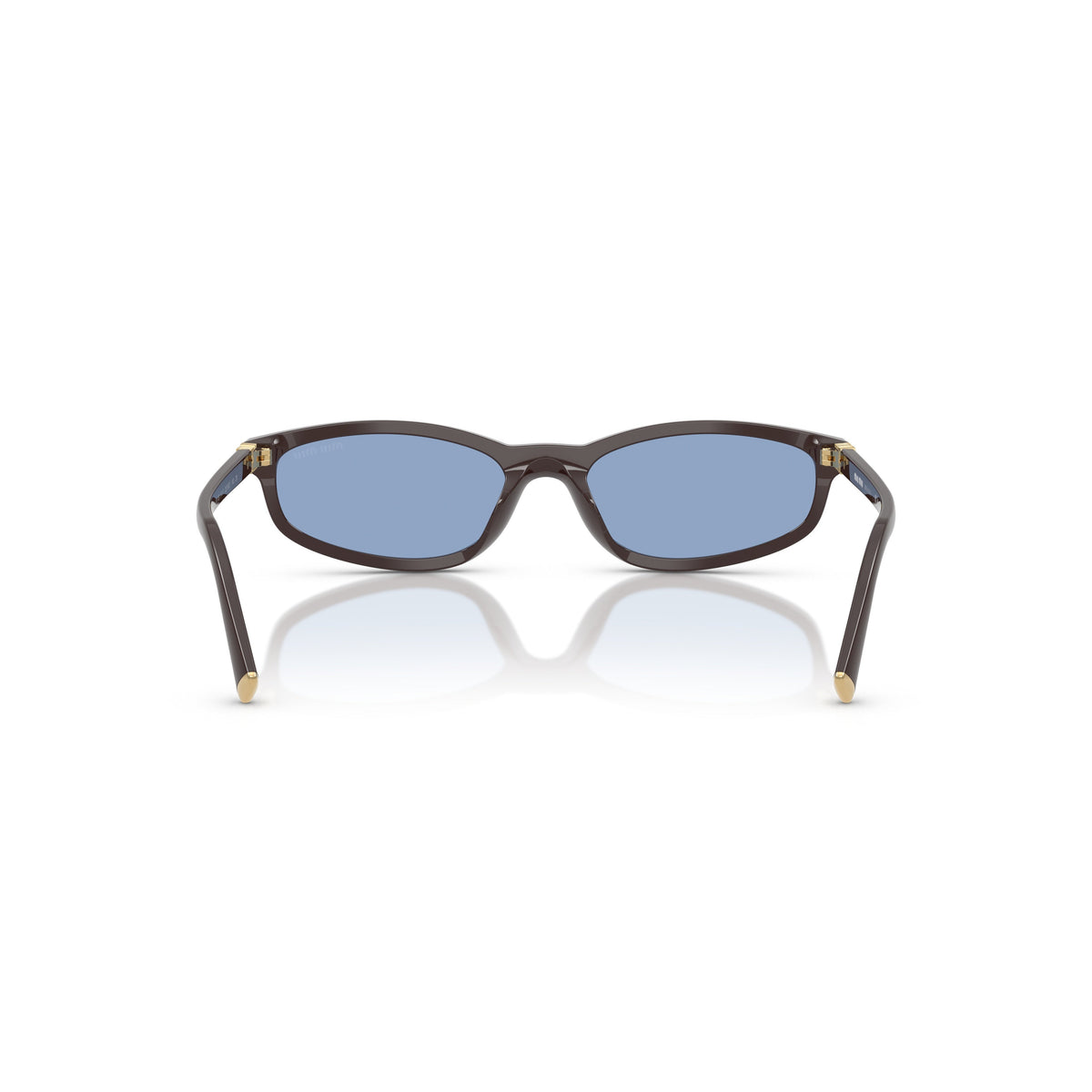 0Mu A06S Rectangular Acetate Sunglasses with Gold Accents