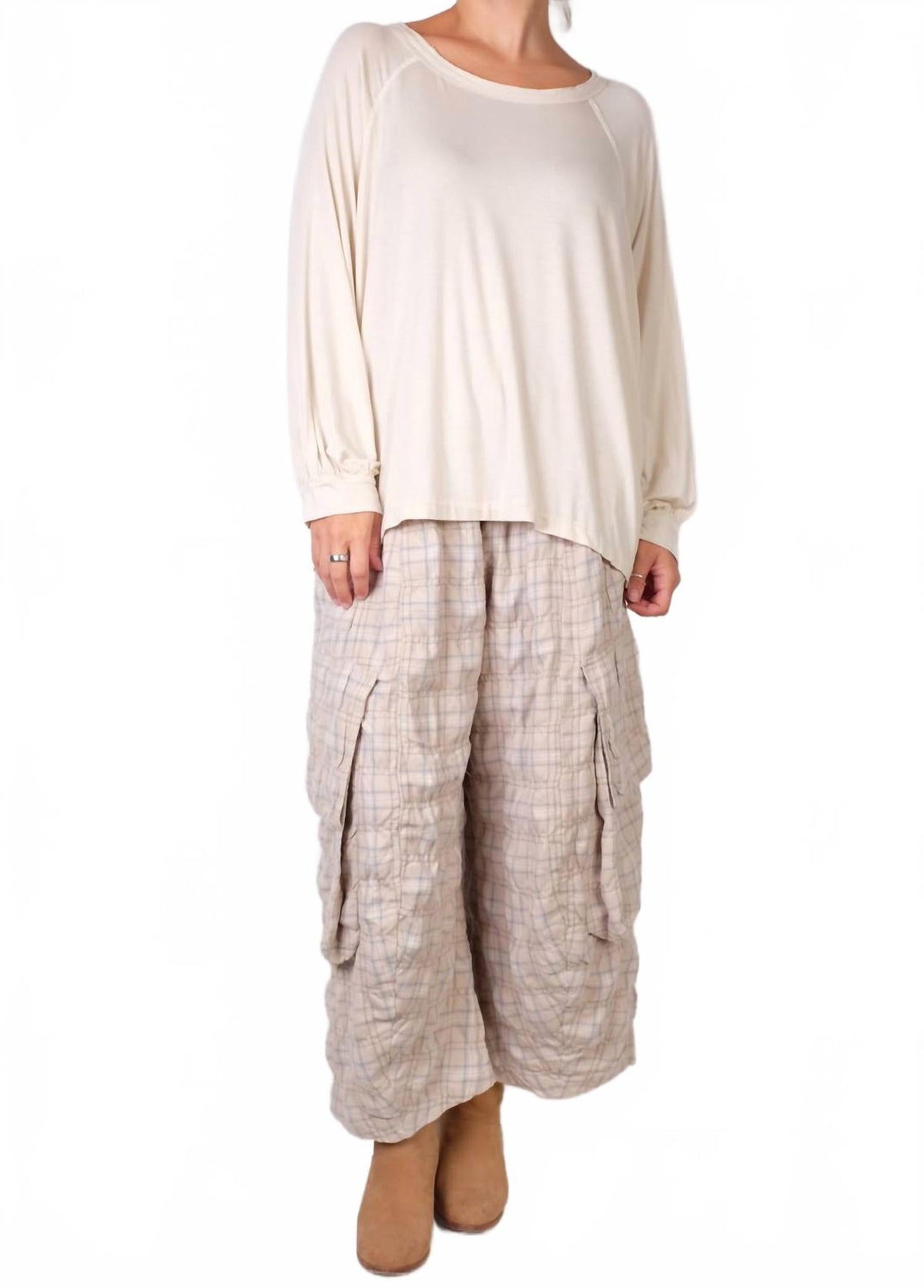 Lycra Baseball Pullover In Cream