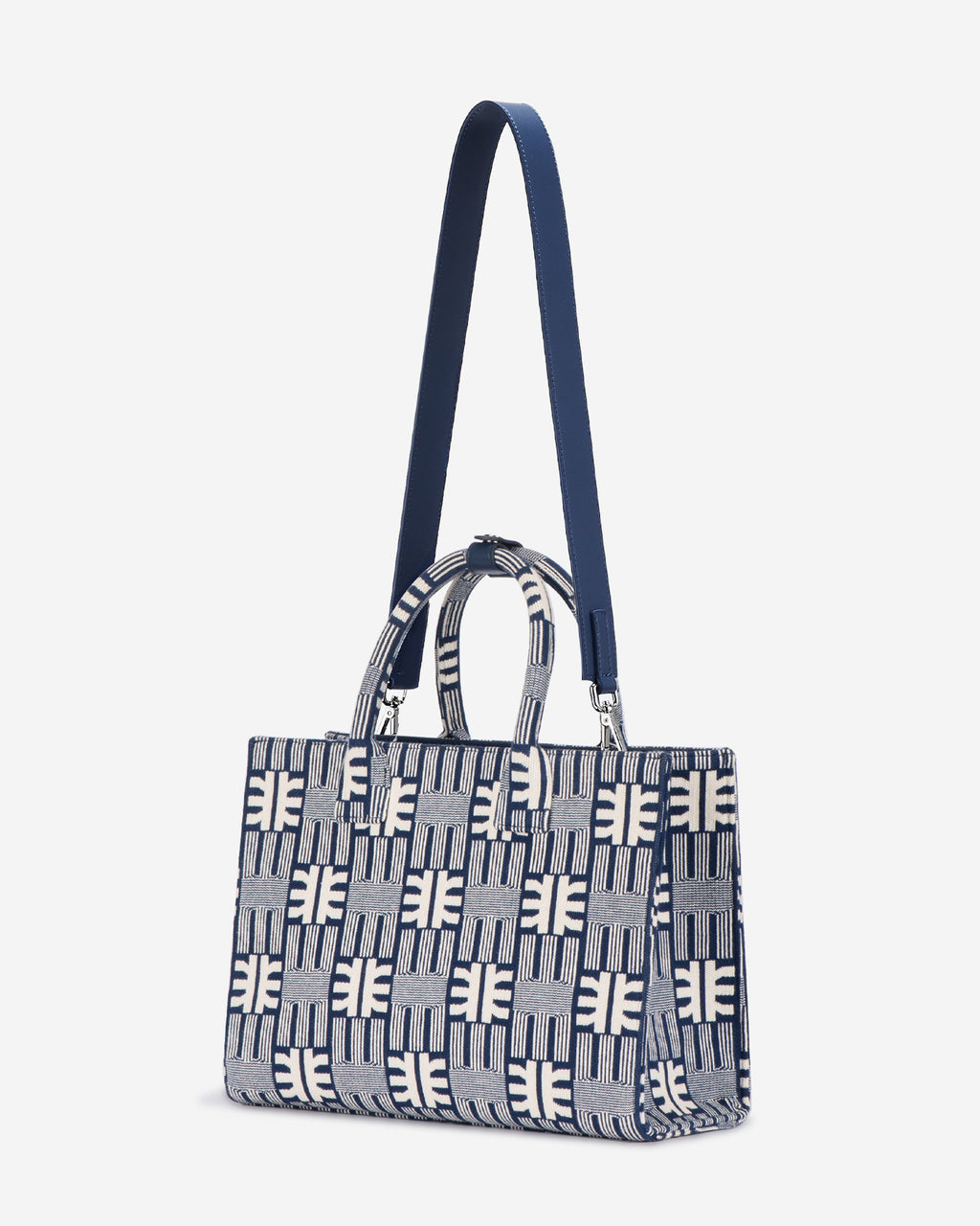 FEI Jacquard Knit Medium Tote Bag - Navy