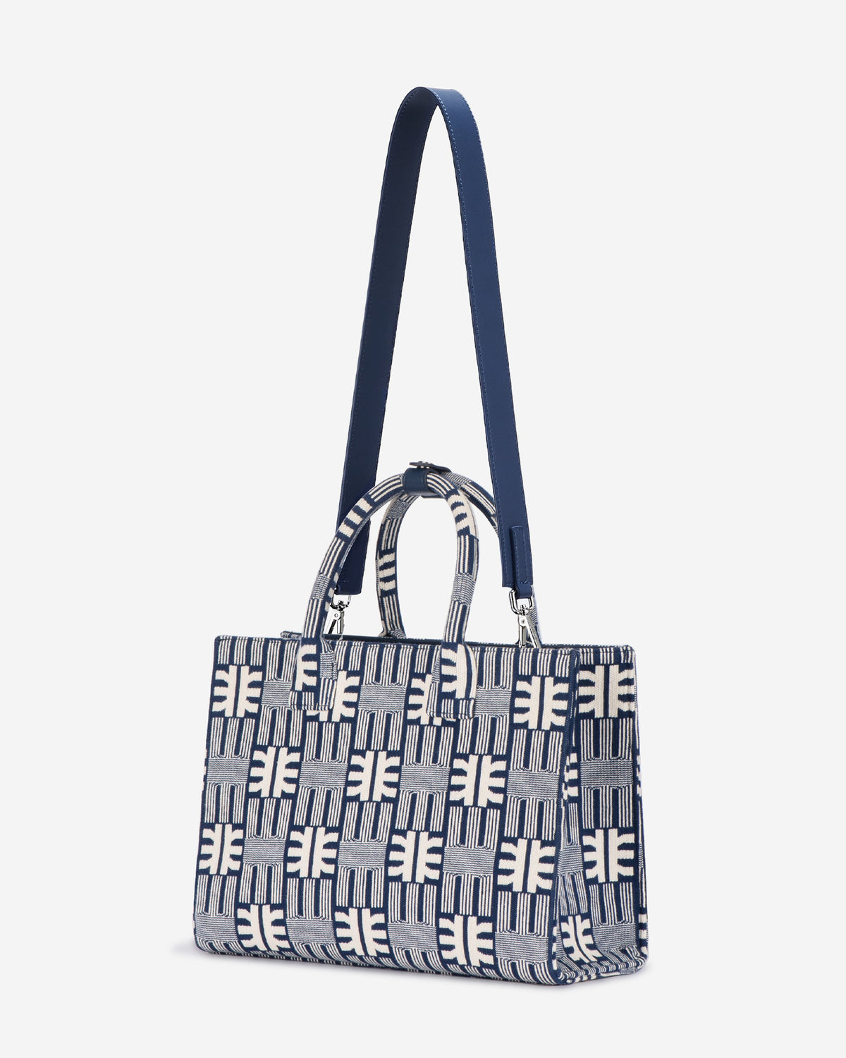 FEI Jacquard Knit Medium Tote Bag - Navy