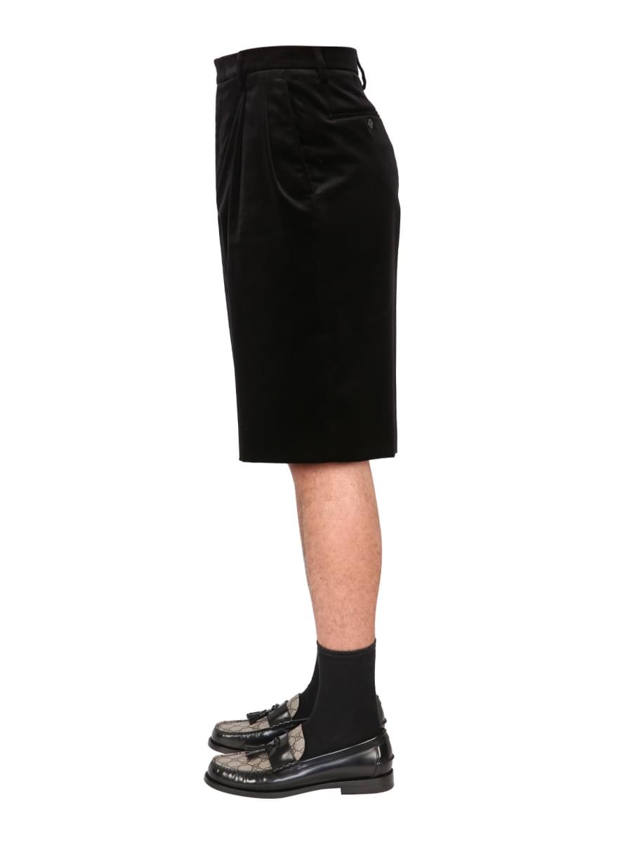 Gucci Men Stretch Velvet Shorts
