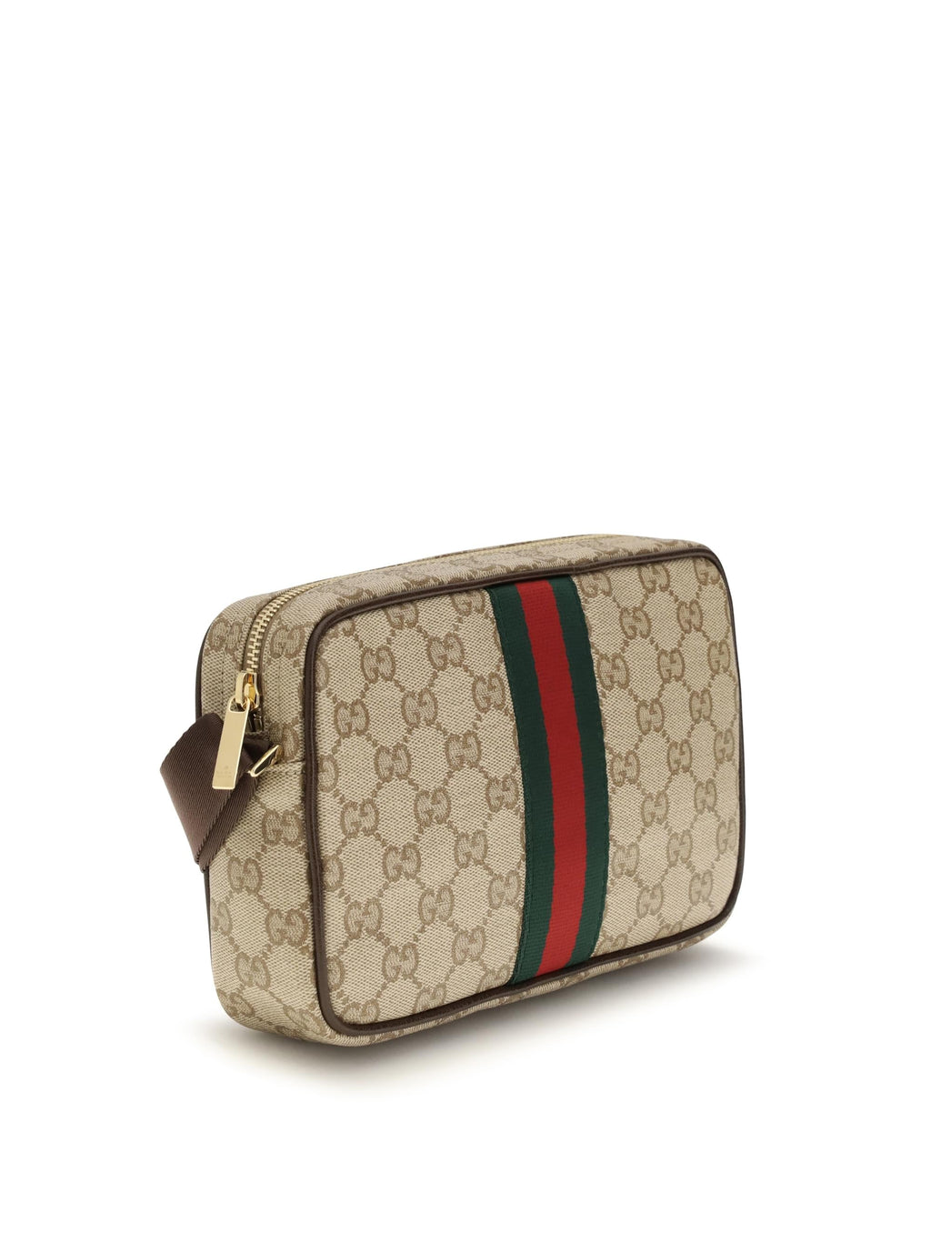 Gucci Men Gg Shoulder Bag With Web Stripe