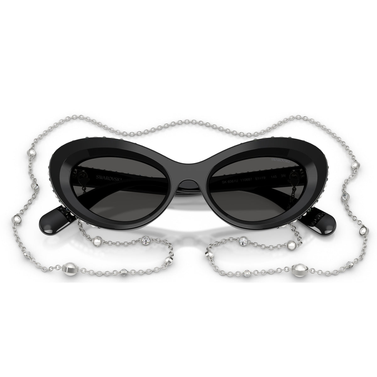 0Sk6061U Cat-Eye Sunglasses with Crystals