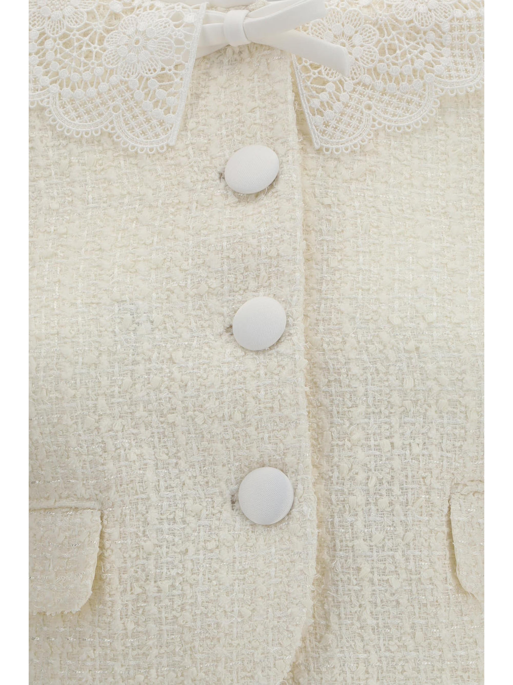 Self-Portrait Women Bouclé Jacket With Lace Collar