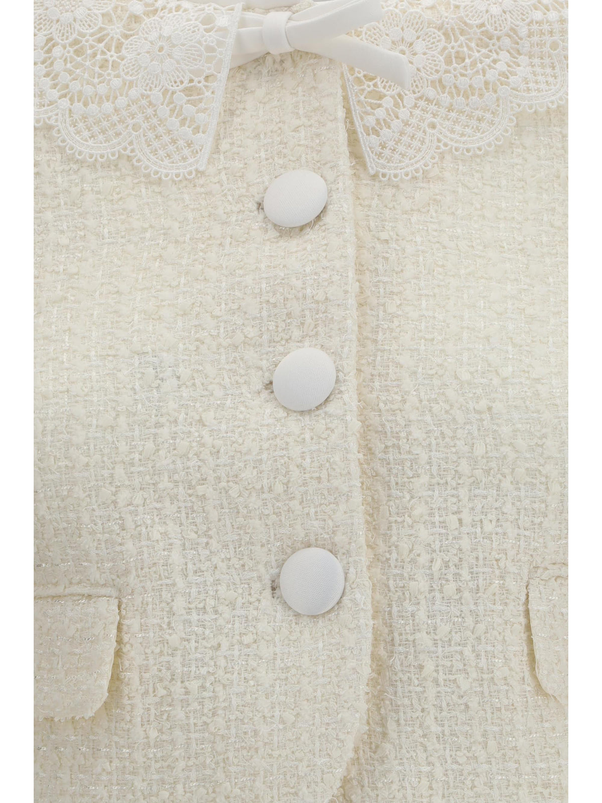 Self-Portrait Women Bouclé Jacket With Lace Collar