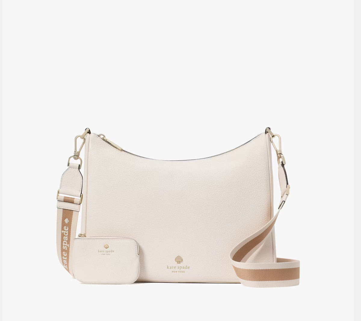 NWT Kate Spade Emma Large Leather Crossbody In Parchment