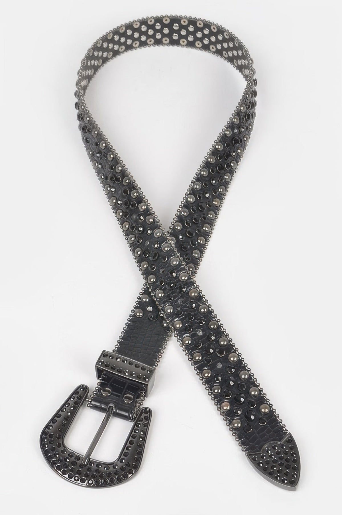 Rhinestone Metal Studded Multi Metal Belt