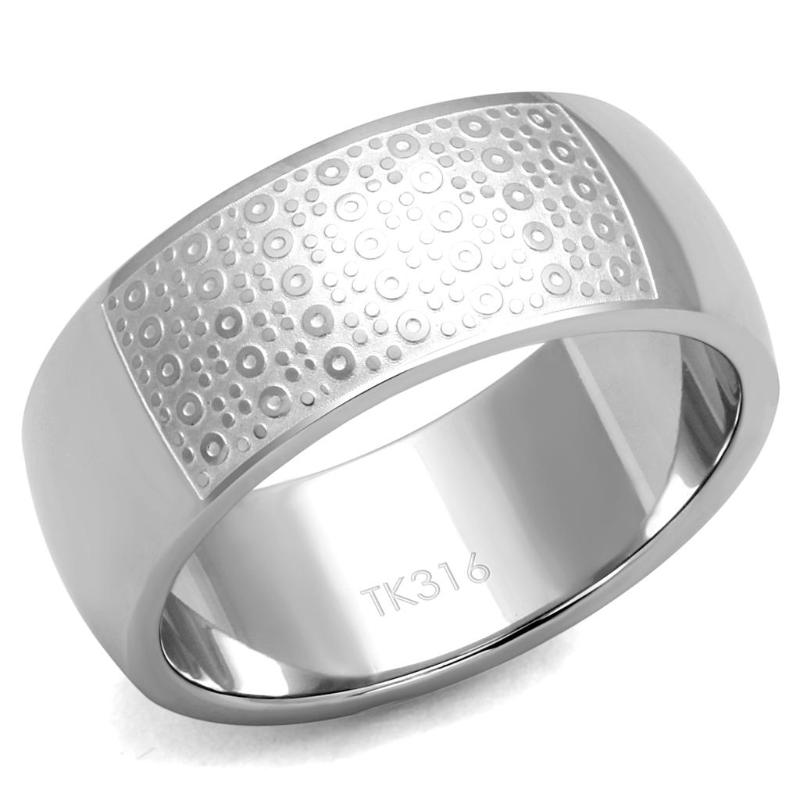 High polished (no plating) Stainless Steel Ring with No Stone