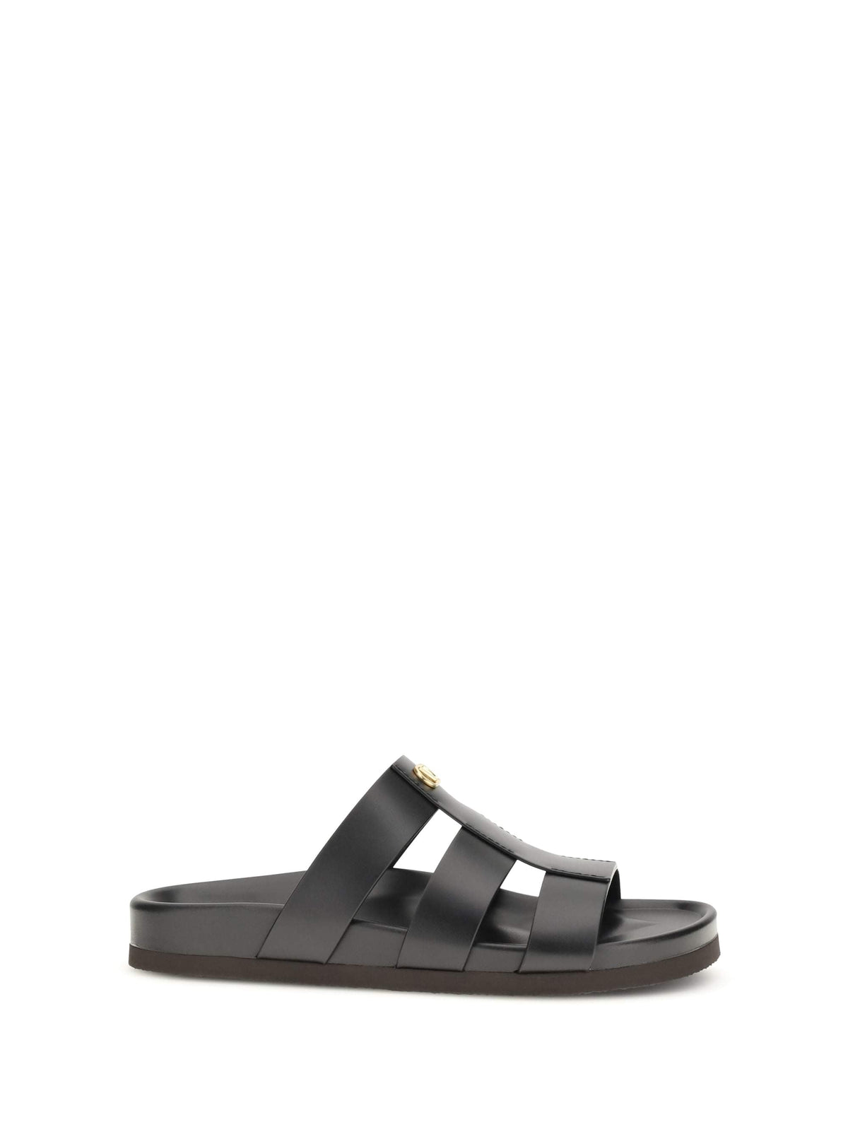 Valentino Garavani Men Studshield Leather Slide Sandals