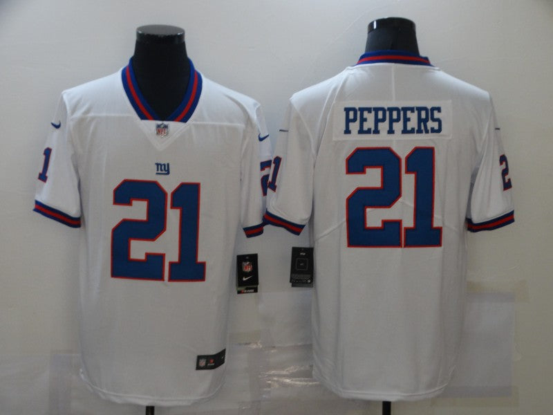Men's New York Giants Jabrill Peppers #21 White Game Player jersey