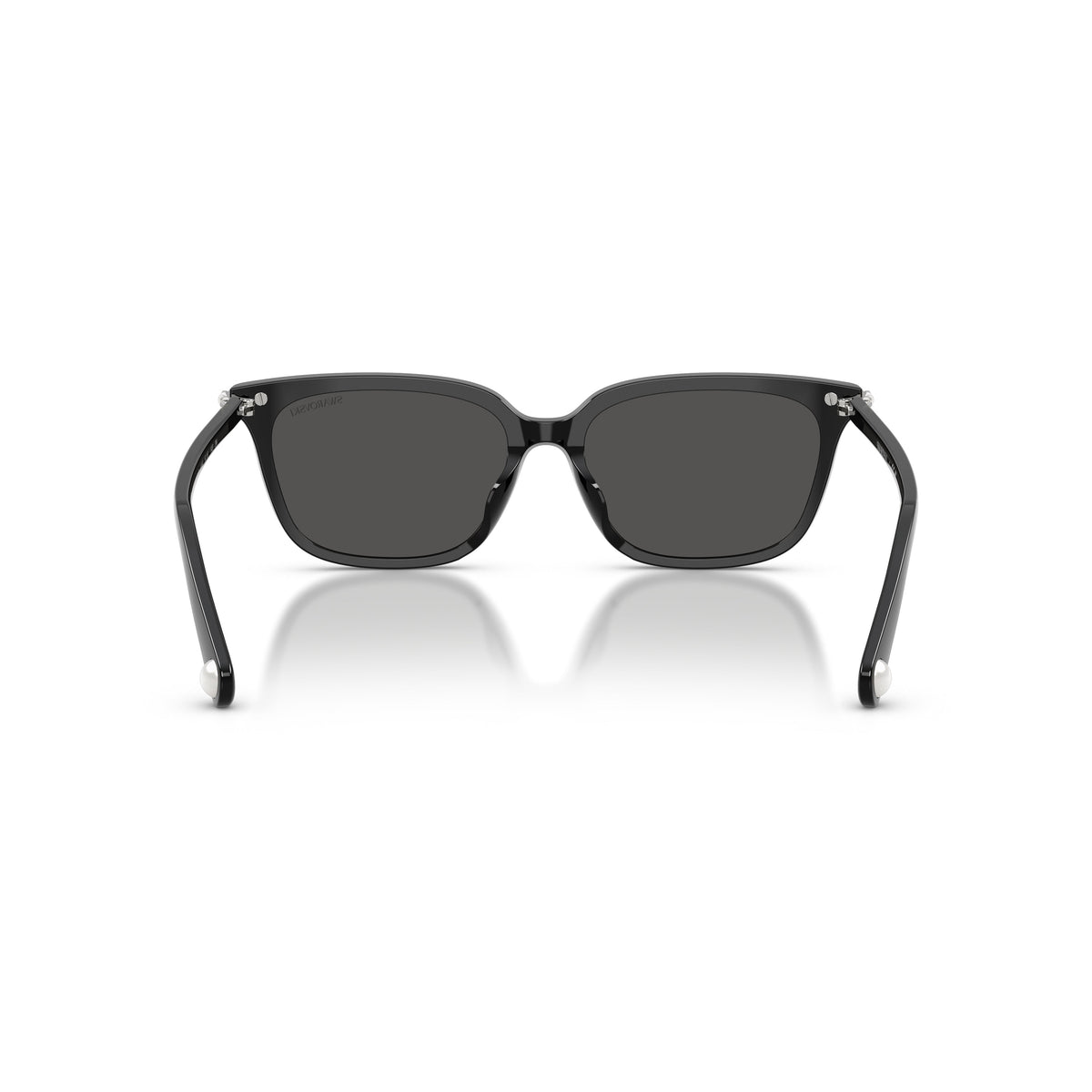 0Sk6064D Rectangular Black Acetate Sunglasses with Crystal-Embellished Hinges