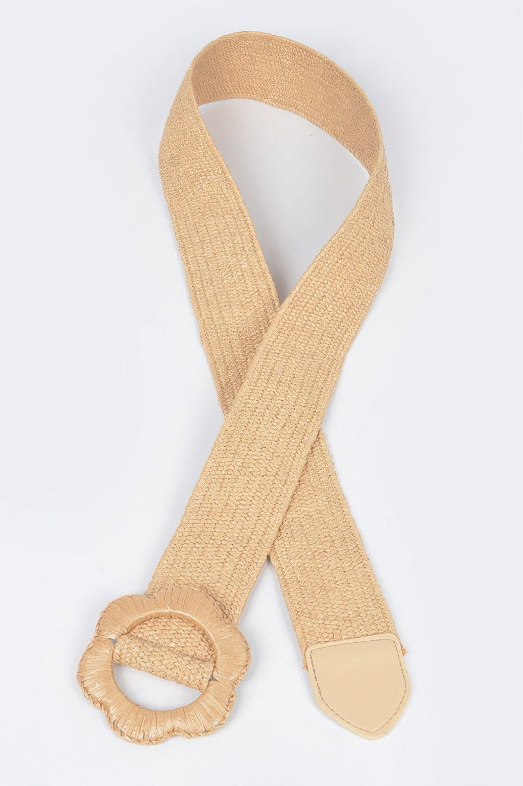 Faux Straw Elastic Belt