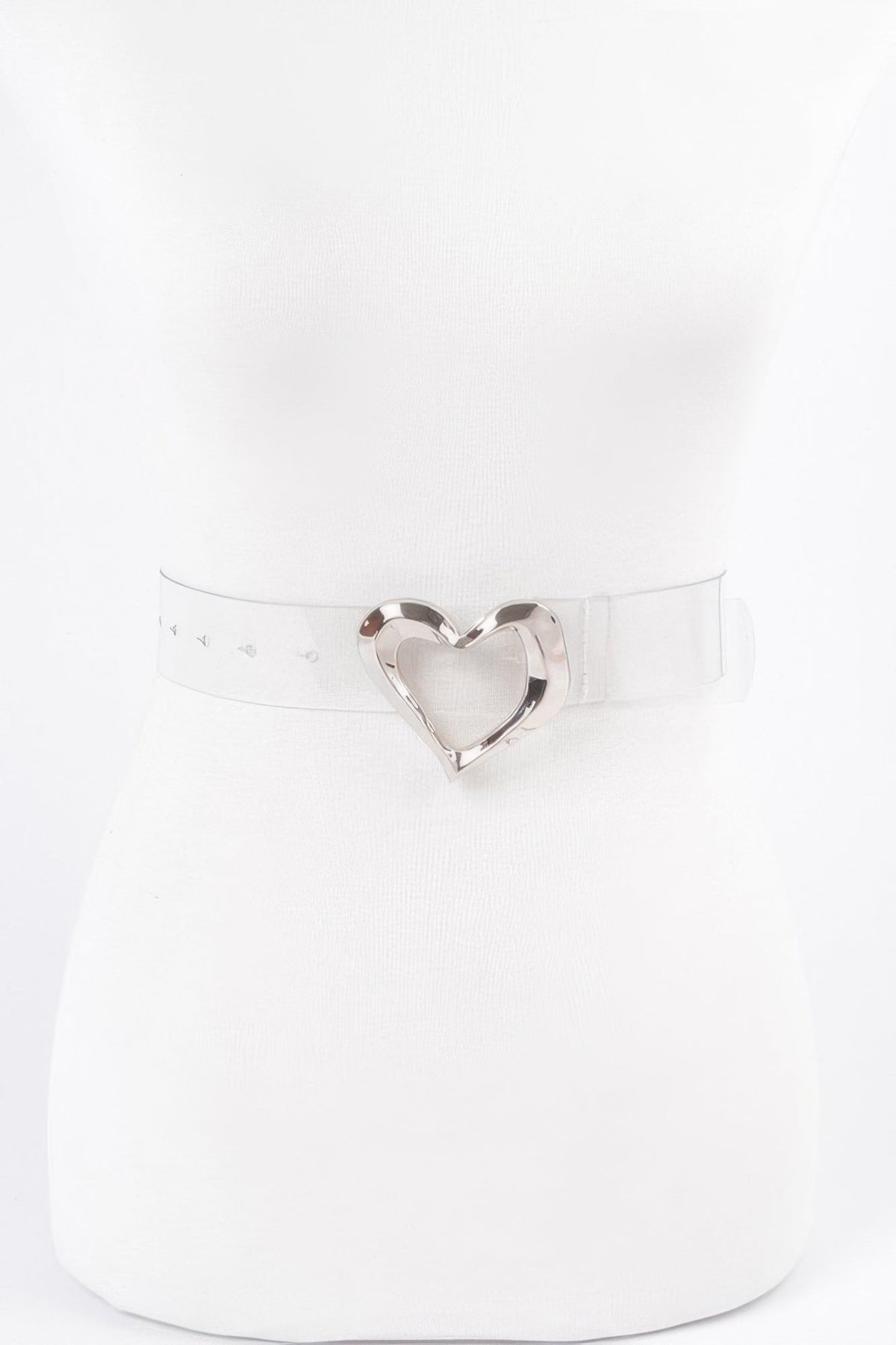 Heart Shape Metal Buckle Plus Size Clear Belt