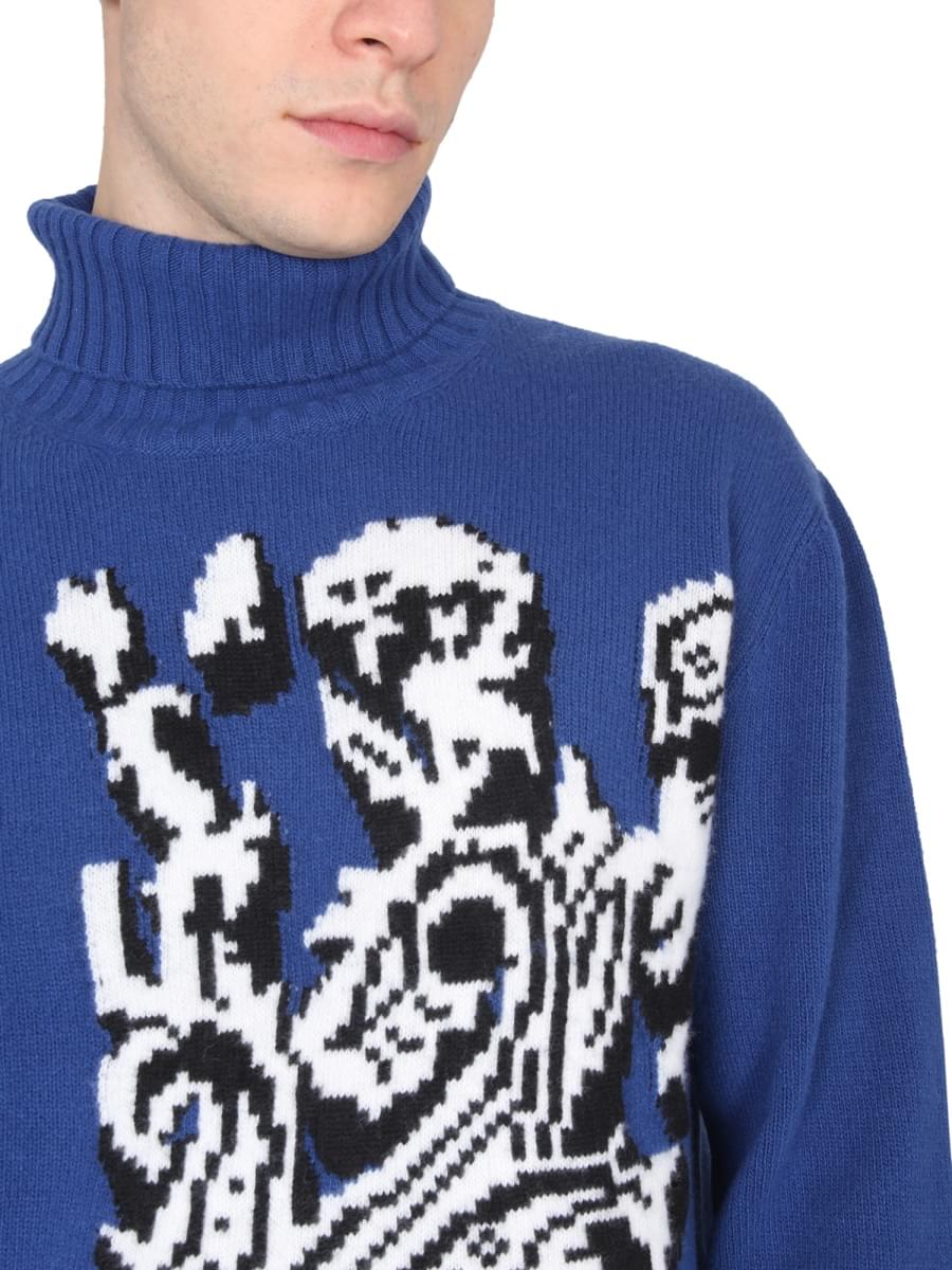 Etro Men Inlaid Jacquard Turtleneck Sweater