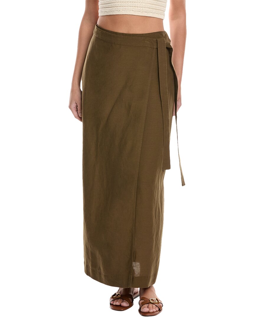 Onia Air Linen-Blend Maxi Wrap Skirt