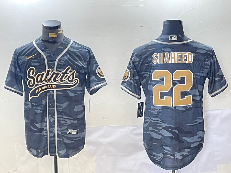 Men's New Orleans Saints Rashid Shaheed #22 Grey Camouflage Player jersey