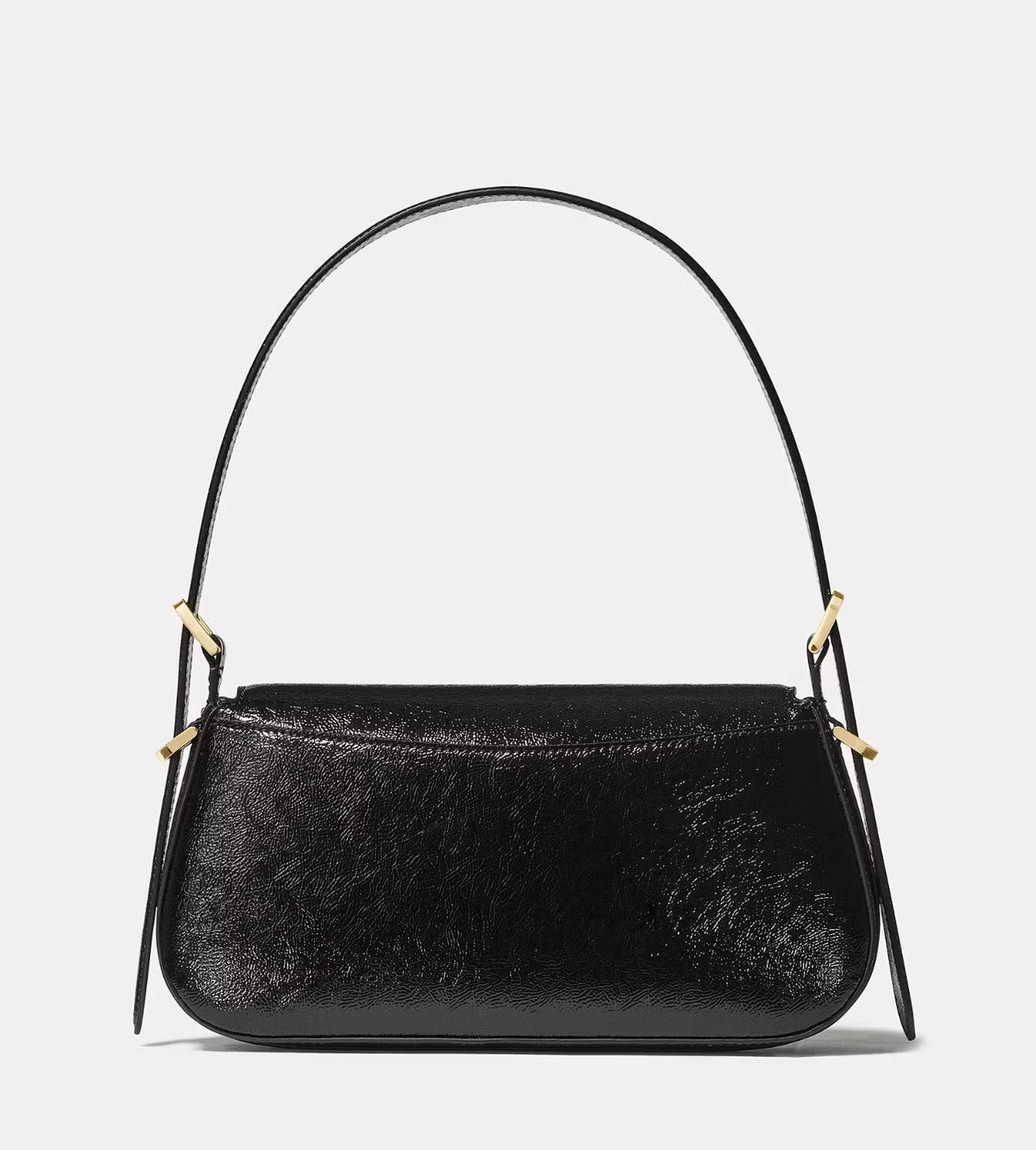 NWT Kate Spade Bridget Crinkle Patent Small Flap Shoulder Bag Black