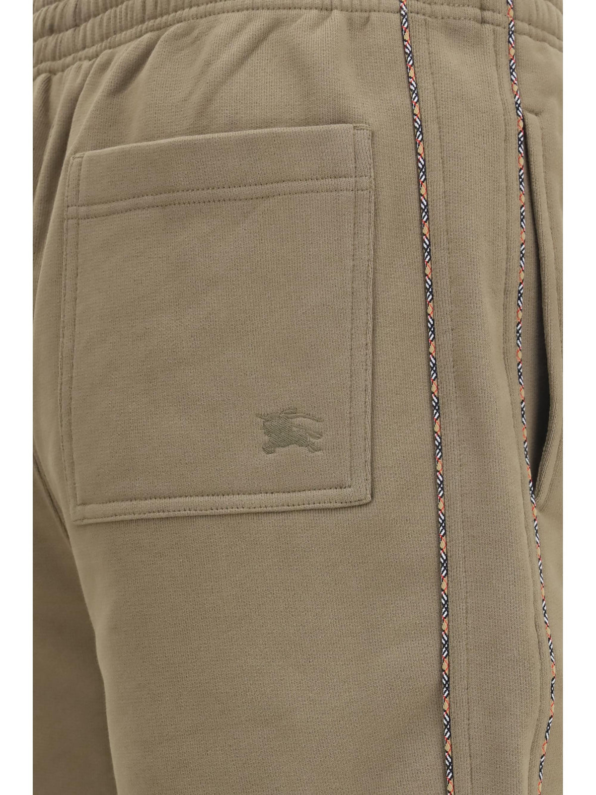 Burberry Men Cotton Shorts With Check Trims