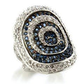 Rhodium + Ruthenium Brass Ring with Synthetic Spinel in Montana