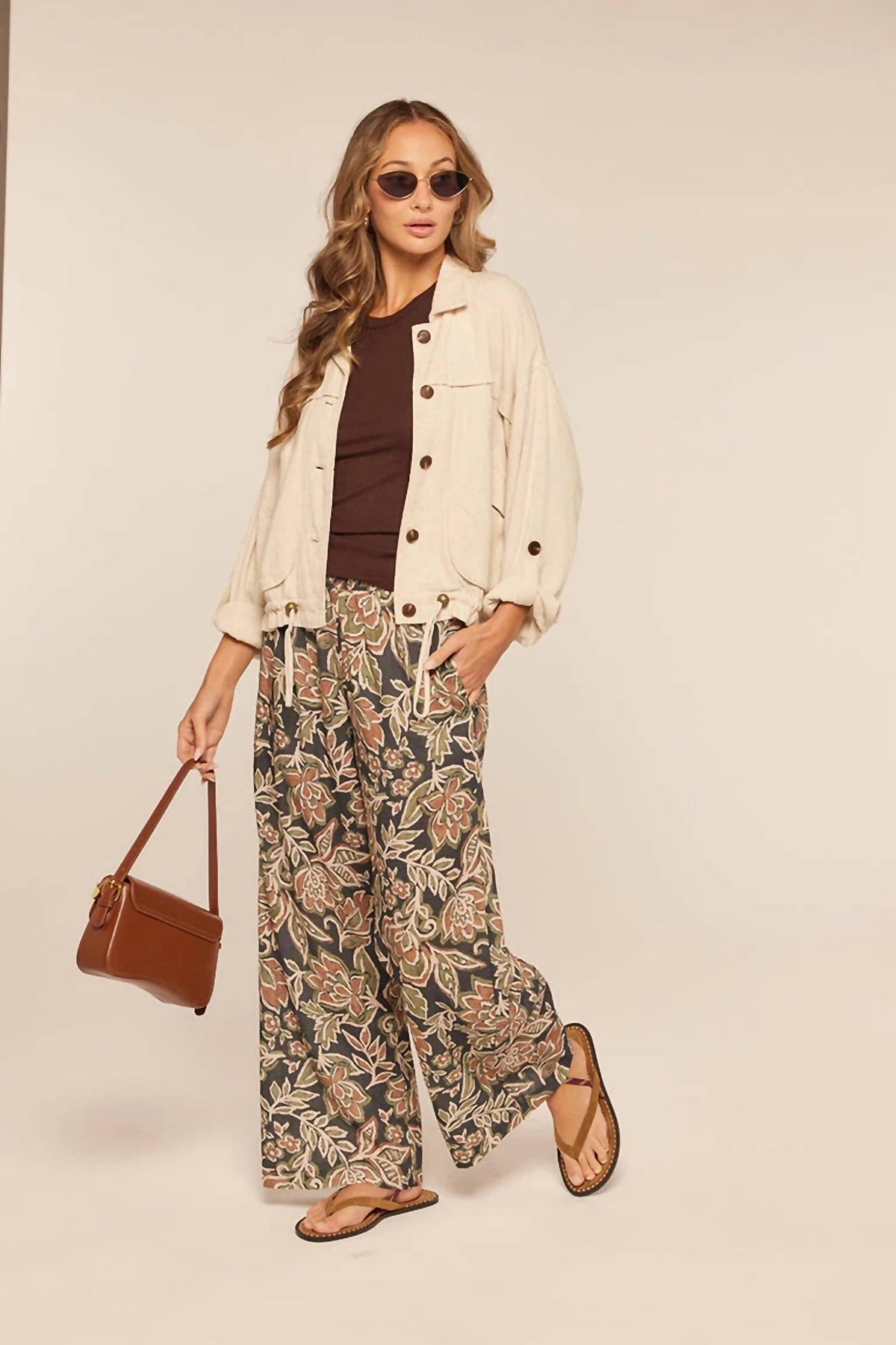 Jessie Linen Blend Jacket In Beige