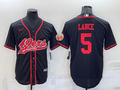 Men's San Francisco 49ers Trey Lance #5 Black Game jersey Joint Edition